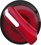 Head for illuminated selector switch, Harmony XB4, black metal, red handle, 22mm, universal LED, 2 p ZB4BK12437 | 3389110840698