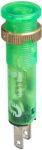 Pilot light &Oslash;8, IP40/IP65, green, covered LED included, 12V, faston. range of product: Harmony XVL - product or component type: LED pilot light with integral lens cap - component name: XVL - mounting diameter: 8 mm - protection type: integral ballast ...