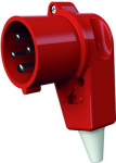 Industrial Plug 4x16A 6h 400V IP44 angled, red 315 | 4015394002178