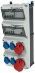 AMAXX Hanging socket block with RCD type A, 1xCEE 32A 5P 400V, 1xCEE 16A 5P 400V, 4xSCHUKO 16A 230V, IP44 940007 | 4015394223573