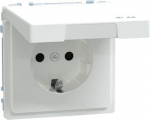 Socket-outlet, 2P+E, 16A, hinged lid, IP44, lotus white, D-Life MEG2314-6035 | 4042811196608