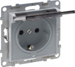 SUNO 2P+E SOCKET SCHUKO STANDARD WITH FLAP IP 21 AUTO TERMINALS SHUTTERED ALUMINIUM 721327 | 3414972045643