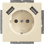 Socket insert Safety Shutter with USB A/A ivory white - Platform 63 2CKA002011A6270 | 4011395303511