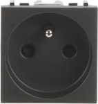 Color: Anthracite.   Rated voltage: 250 Vac.   Rated current: 16A.   Type E: 2P + E.   Shuttered for child safety.   Screw terminals.   Size: 2 modules. 2CLA228700N1801 | 8427238069807