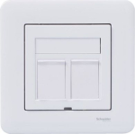 Data socket, Exxact, complete product, RJ45 Cat6E, UTP, straight, white WDE002424 | 3606480910333