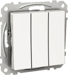 Triple switch, Exxact, 3 circuits, 16A, screwless terminals, white WDE002136 | 3606480201370