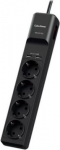 Extension CyberPower 4 sockets 1.8m with switch and 2xUSB-A, black P0420SUD0-DE | 4712856275834