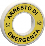ILL. RING 230V 1 RED FIXED LED TEXT ARRESTO DI EMERGENZA WITH LOGO YELLOW LABEL ZBY9W2M630 | 3606489745349