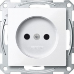 Socket-outlet, Merten System M, 2P, 16A, CEE 7 standard, glossy, antibacterial, active white MTN2000-0325 | 3606480302817