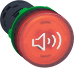 Annunciator, Harmony XB5, Illuminated buzzer, plastic, red, 22mm, continuous or intermittent tone, 1 XB5KS2G4 | 3606481352446