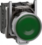 Illuminated push button, Harmony XB4, metal, green flush, 22mm, universal LED, plain lens, 1NO + 1NC XB4BW33G5 | 3389110892086