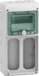 Enclosure for interlocked power outlet, Mureva Enclosure, 1x8 mod, 2 open 103x225mm, (W)236mm x (H)4 13186 | 3303430131861