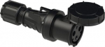 CEE connector 3x63A (2P+PE) 6h IP67 POWER TWIST with cap black 233-6XS | 9003399785382