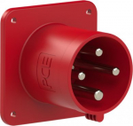 CEE-flanged plug 4x63A (3P+PE) 6h IP44 POWER TWIST red 6341-6K | 9003399341823