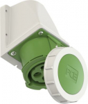Wall mounted socket 4x32A (3P+PE) 10h IP67, green 1242-10 | 9003399895104