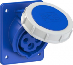 CEE-flanged socket 4x16A(3P+PE) 9h IP67 80x97 sloping blue 4142-9F8 | 9003399080210