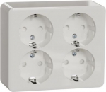 Quadruple socket outlet, white Exxact WDE015588 | 3606489504403
