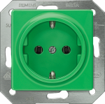 Socket outlet, 10/16A 250V, With screwless connection terminals, 55x55mm, green, DELTA i-system 5UB1512 | 4001869051567