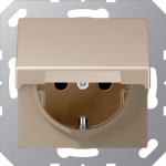 Socket outlet with hinged lid, 16A/250V, champagne, IP44, A500 A1520BFKLCH | 4011377146068
