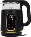 Adler Kettle with LED Display | AD 1305 | Electric | 2200 W | 1.7 L | Plastic | 360&deg; rotational base | Black/Gold AD 1305BG | 5905575907806