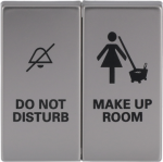 For flush-mounted switch 2g 1w, 2g push switch. DO NOT DISTURB MAKE UP ROOM Material stainless steel. Anti fingerprint. 2CKA001751A2996 | 4011395105436