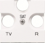 Color: White.   Cover plates for outlet with 3 connectors code 8152.   Covers prepared to fix the frame to the wall.   TV, R and SAT engraved in the front.   Size: 2 modules. 2CLA225200N1101 | 8427238240367