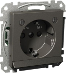 Socket-outlet, Exxact, 2P + E, 16A, side earth, with shutter, anthracite WDE003333 | 3606480203572