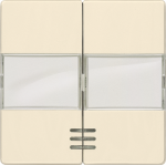 1+1 Rocker switch for two-way switch, with window, with label for series, 55x55mm, electrical white DELTA i-system 5TG6283 | 4001869308555