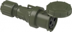 CEE connector 3x63A (2P+PE) 6h IP67 POWER TWIST with cap green 233-6.U | 9003399501616