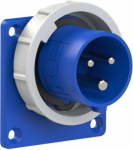 CEE-flanged plug 3x16A (2P+PE) 6h IP67 blue 75x75 6132-6V | 9003399778322