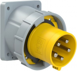 CEE-flanged plug angled 5x63A (3P+N+PE) 4h IP67 POWER TWIST yellow 735-4 | 9003399689802