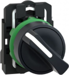 Black complete selector switch &Oslash;22 2-position stay put 1NO. range of product: Harmony XB5 - device short name: XB5 - mounting diameter: 22 mm - shape of signaling unit head: round - contacts operation: slow-break - connections - terminals: screw clam ...