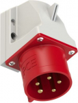 Wall mounted plug 5x32A (3P+N+PE) 6h IP44 red 525-6 | 9003399525063