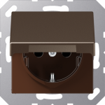 Socket outlet with hinged lid, 16A/250V, mocha, IP44, A500 A1520BFKLMO | 4011377148543