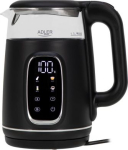 Adler Kettle with LED Display | AD 1305 | Electric | 2200 W | 1.7 L | Plastic | 360&deg; rotational base | Black/Silver AD 1305BS | 5905575907783