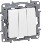 One-way switch Niloe - 3-gang - 10 AX - 250 V - screw terminals - white 764503 | 3414970682314