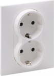SUNO 2X2P+E SOCKET SCHUKO STANDARD AUTO TERMINALS SHUTTERED WHITE 721126 | 3414972046459