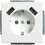 SCHUKO&reg; USB socket insert Safety Shutter with USB A/A studio white - Platform 63 2CKA002011A6273 | 4011395303542