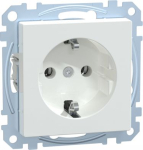 Socket outlet, 1-gang, 2P+E, 16 A, with shutter, active white, Merten System M MEG2401-0325 | 4042811140656
