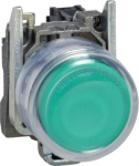 Illuminated push button, Harmony XB4 ATEX D, metal, flush, green, 22mm, spring return, booted, 1NO, XB4BP383B5EX | 3389118030589