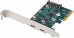 Lanberg PCI-Express X1 Card to 2X USB-C 3.2 GEN 2X1 Low profile | PCE-UC3-002 PCE-UC3-002 | 5901969448023