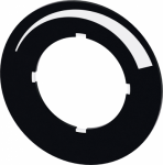 Labeling plate for potentiometer, black label, white font, with inscription: with graphic symbol: run-up 3SU1900-0BG16-0RU0 | 4011209954175