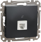 Telephone socket, Sedna Design & Elements, RJ11, PRO, anthracite SDD114491 | 3606481467454