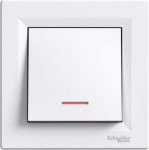 Switch, 1-gang, two-way, with frame, with indicator window, 10AX, white, Asfora EPH1500121 | 3606480525681