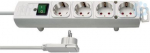 Extension cord 4 sockets 2m H05VV-F 3x1.5, with switch, white 1153120100 | 4007123641048