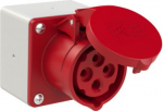 Wall mounted socket 4x16A 6h IP44, 75x75, red 80014-6 | 9003399037436