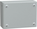 Metal industrial box plain door H150xW200xD80 IP66 IK10 RAL 7035. range of product: Spacial SBM - device application: multi-purpose - enclosure type: flat face box - enclosure nominal height: 150 mm - enclosure nominal width: 200 mm - enclosure nomin ...