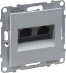SUNO Double RJ45 socket category 6 UTP aluminium 721353 | 3414972046930