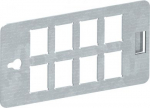 C tipa neso&scaron;ā plāksne 8 datu pieslēguma moduļu ievieto&scaron;anai vienā Consolidation Point korpusā. C tipam ir montāžas atvere 19,30 x 14,80 mm. 6108028 | 4012196601899