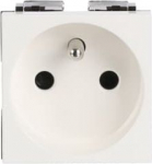 Color: White.   Rated voltage: 250 Vac.   Rated current: 16A.   Type E: 2P + E.   Shuttered for child safety.   Screwless terminals.   Size: 2 modules. 2CLA228760N1101 | 8427238229980